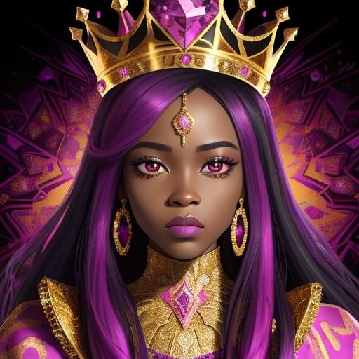 African American Woman with Diamond Monogram in 3D