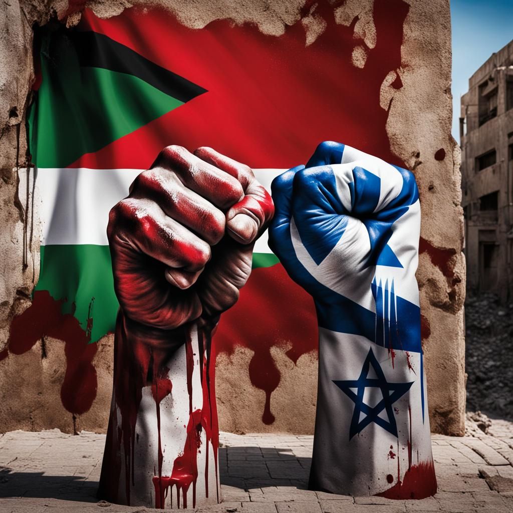 Israeli and Palestinian Fists Clash in Hyperrealistic Art