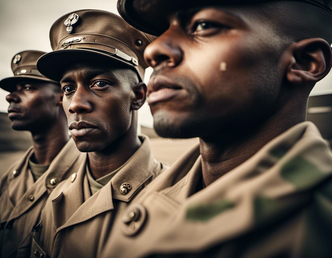 Hyperrealistic Portrait of Two United States Marines