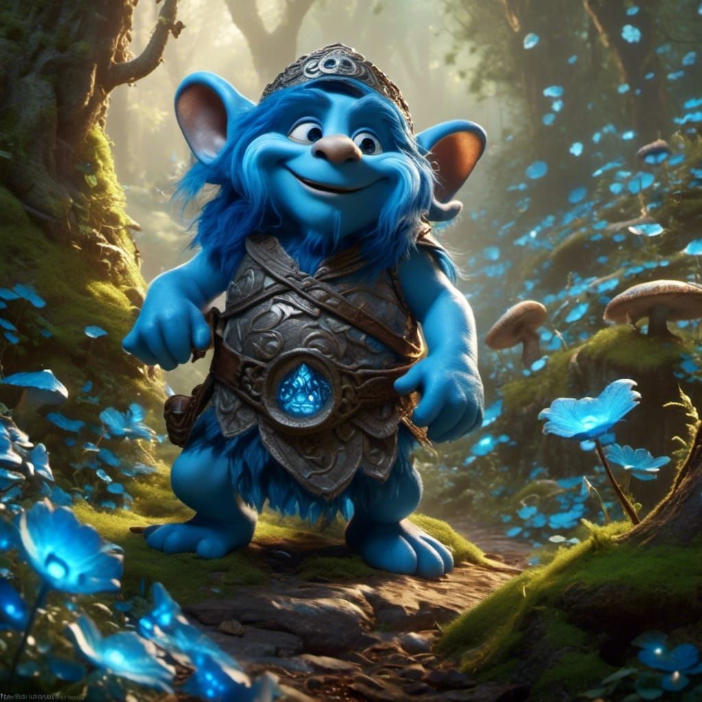 Smurfs in a Mystical Enchanted Forest
