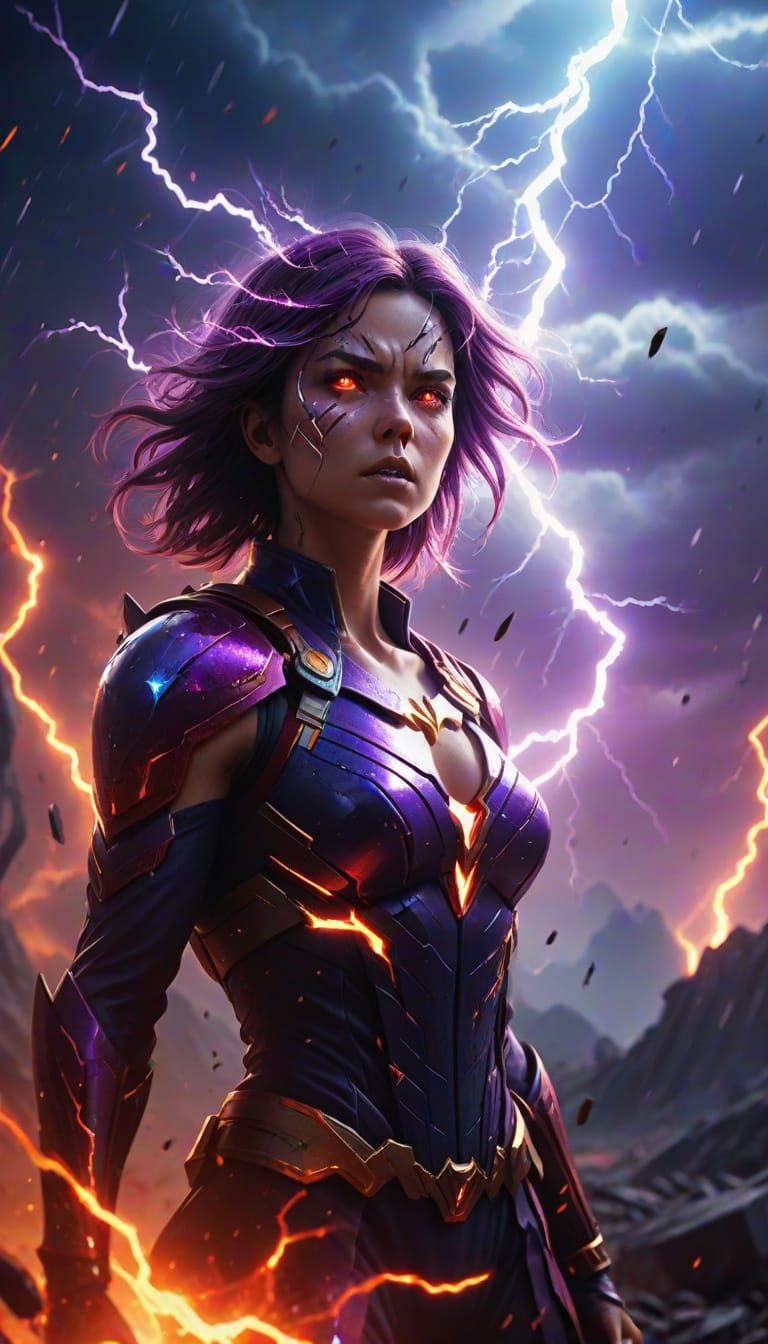 Cosmic Hero Unleashing Power in Shattered Dimension