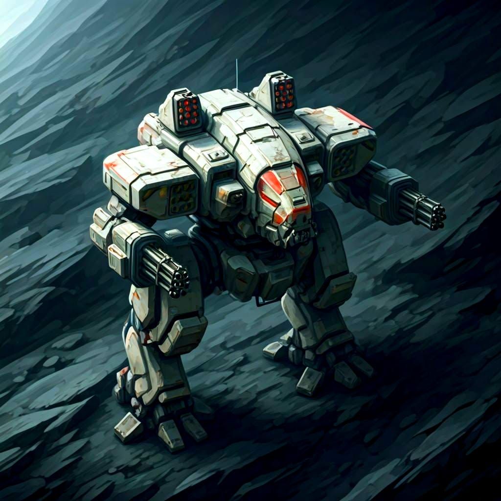 Cyberpunk Mech Emerges from Industrial Decay