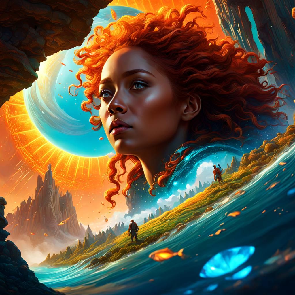 Surreal Colorful Landscape in Digital Art Style