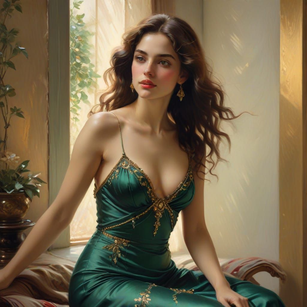 Elegant Woman in Soft Golden Light