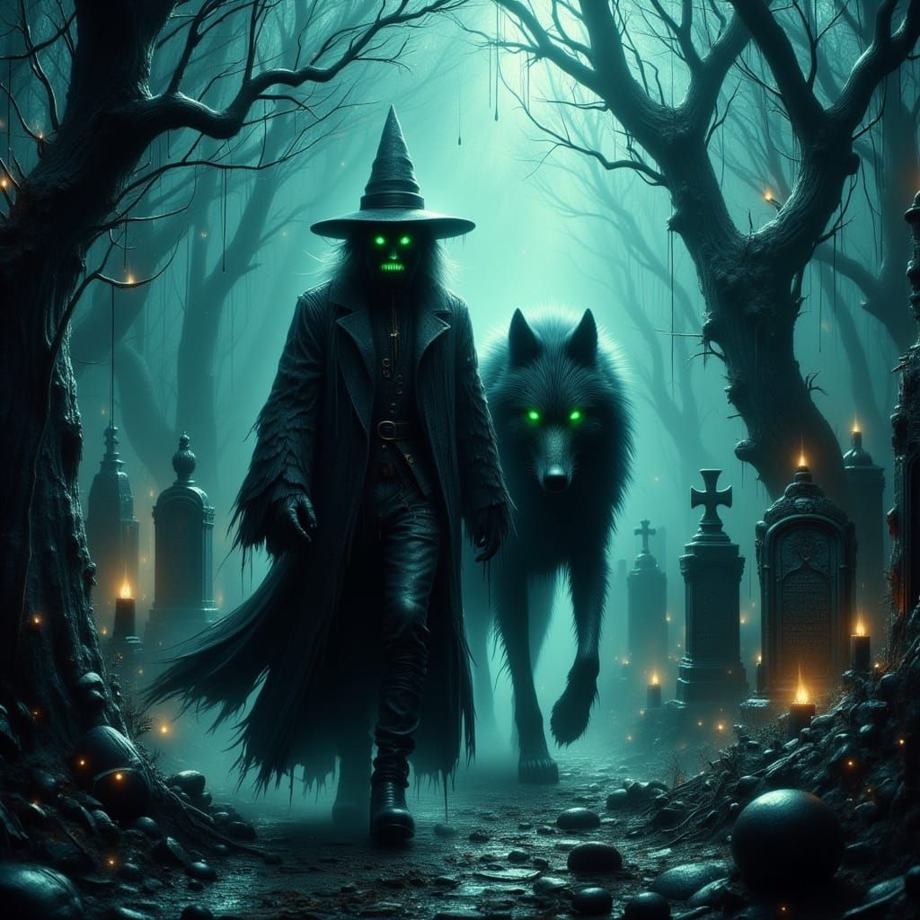 Mysterious Sorceress Strolls with Twisted Hellhound through ...