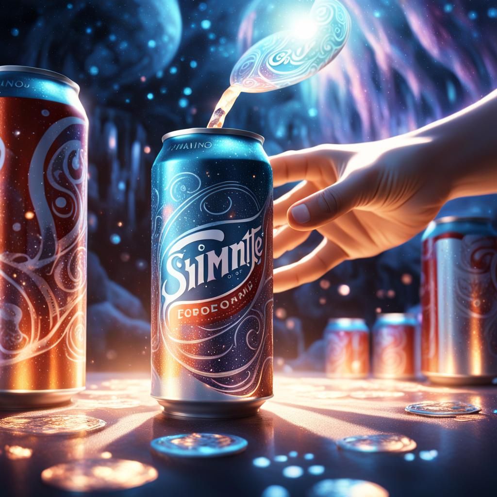 Glowing Soda Can in a Fantastical World