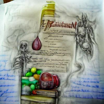 Everlasting Life Potion Ingredients: Pencil Sketch
