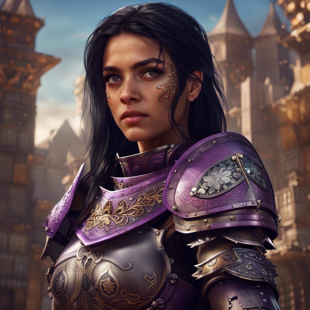 Medieval Armor Portrait of a Mexican Girl