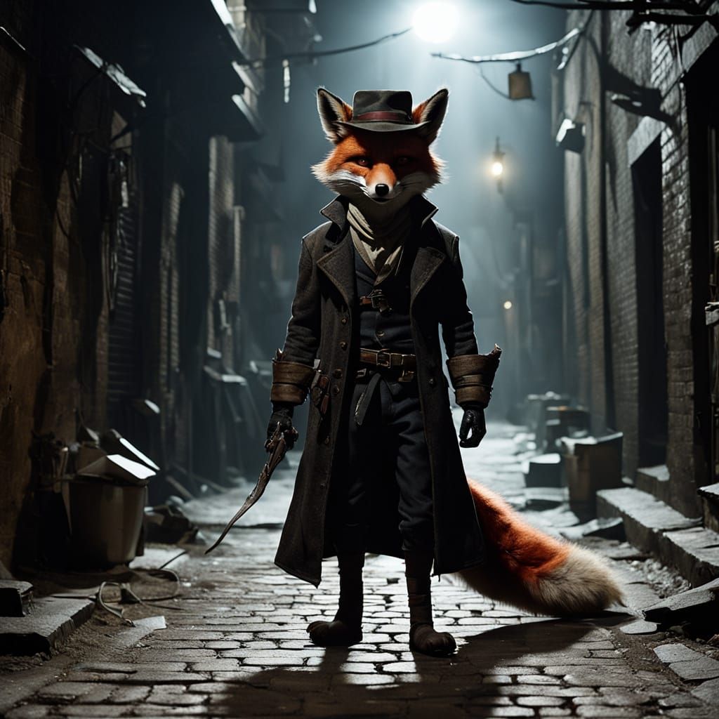 Bandit the Fox: Mysterious Animatronic Thief in a Dimly Lit ...