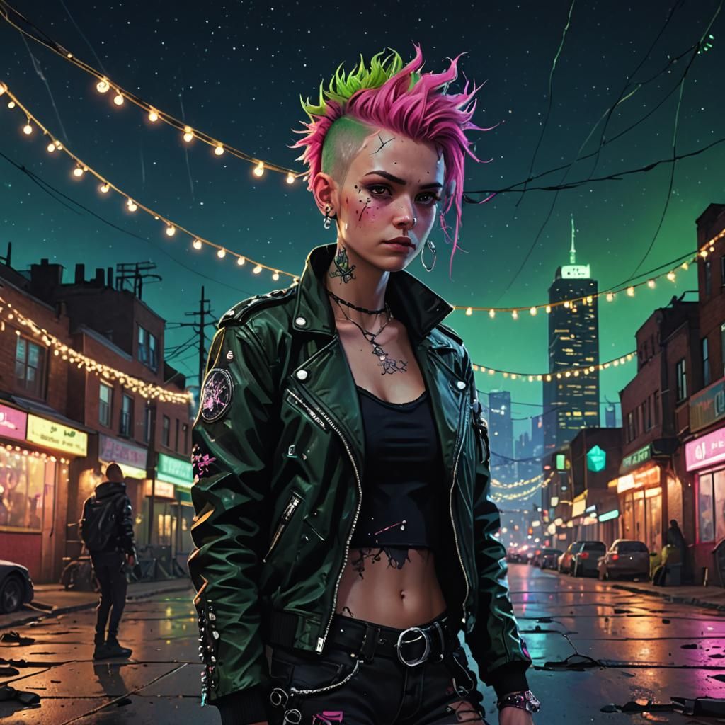 Fairy Princess Punk in Cyberpunk Style
