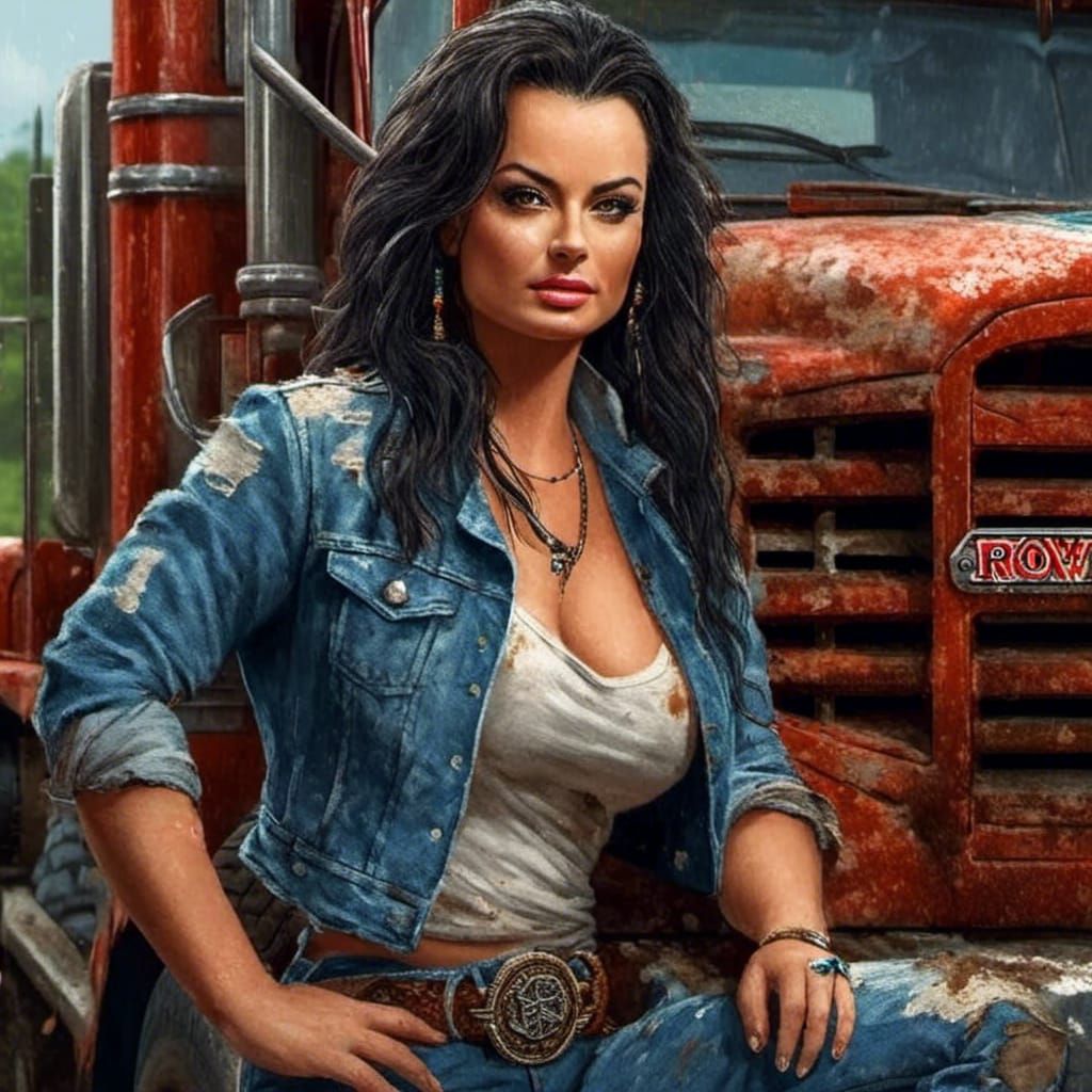 Country Girl Album Cover with Mud Tires