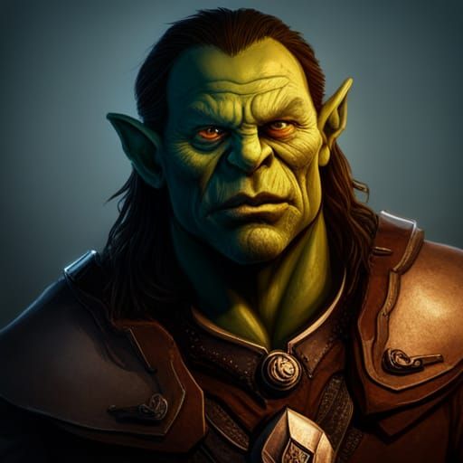 Fantasy Orc Character Portrait with Cinematic Lighting