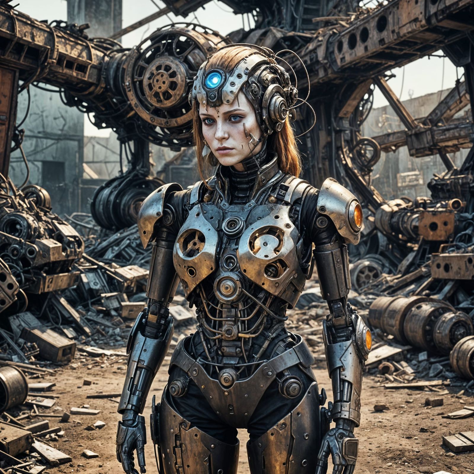 a sad female android