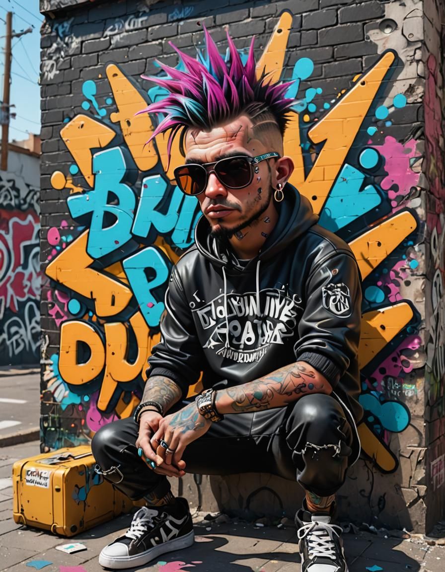 Psychedelic Graffiti Art with 3D Elements in 8K