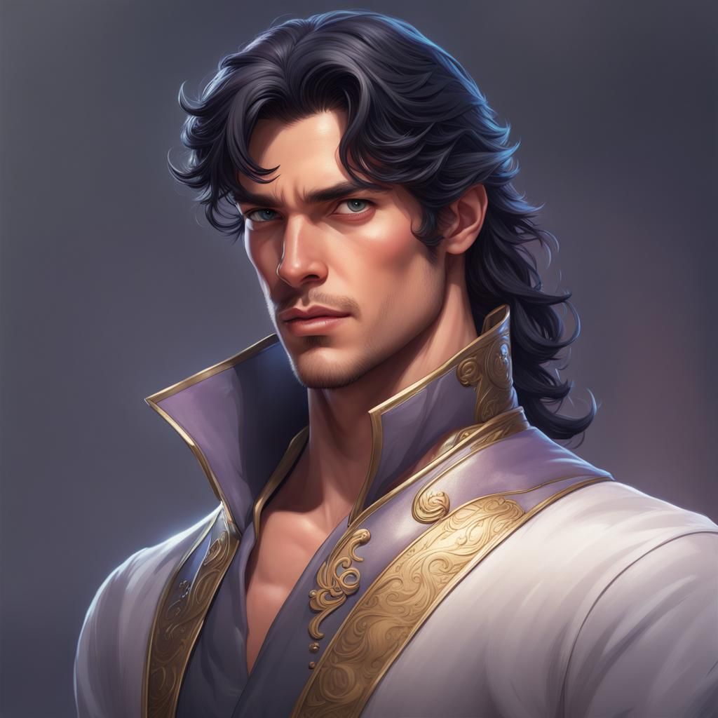 Disney Prince Portrait with Scar, Detailed Digital Art
