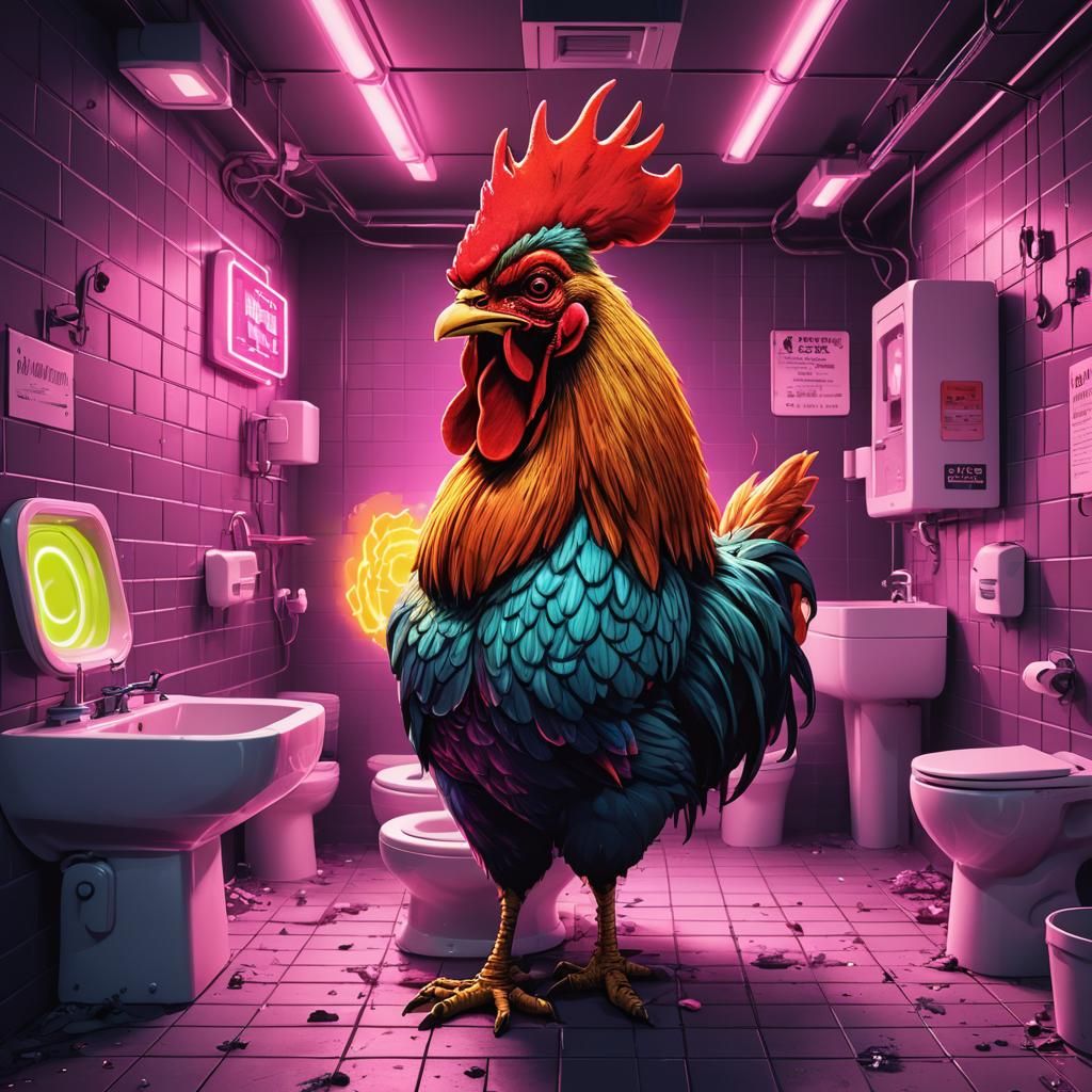 Angry Rooster Serves Nuclear Waste: Synthwave Restaurant