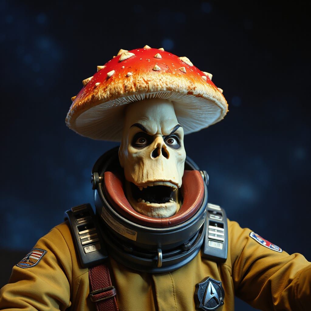 Cyberpunk Space Captain Mushroom