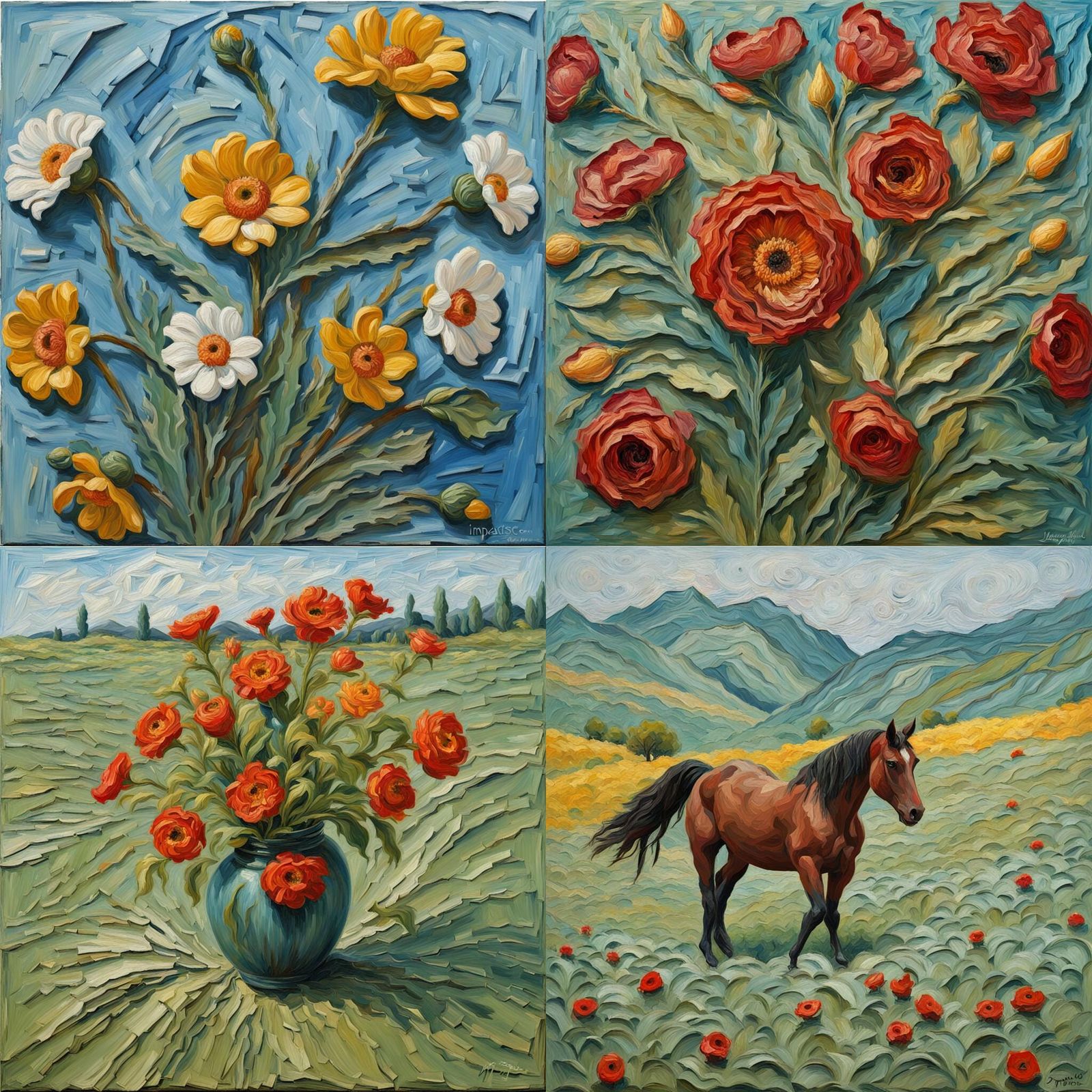 AI Impasto Painting with Thick Brushstrokes