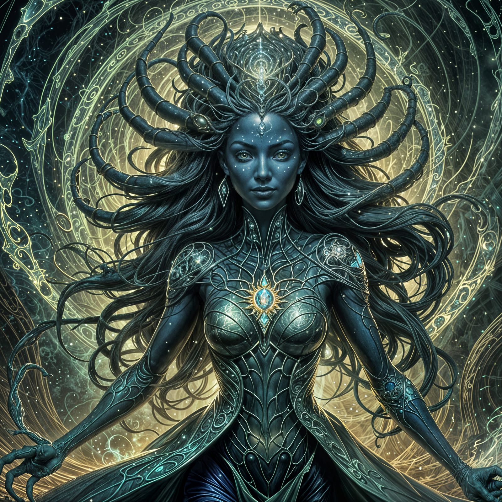 Celestial Goddess Harvesting Sand Near Sorcerer Tree