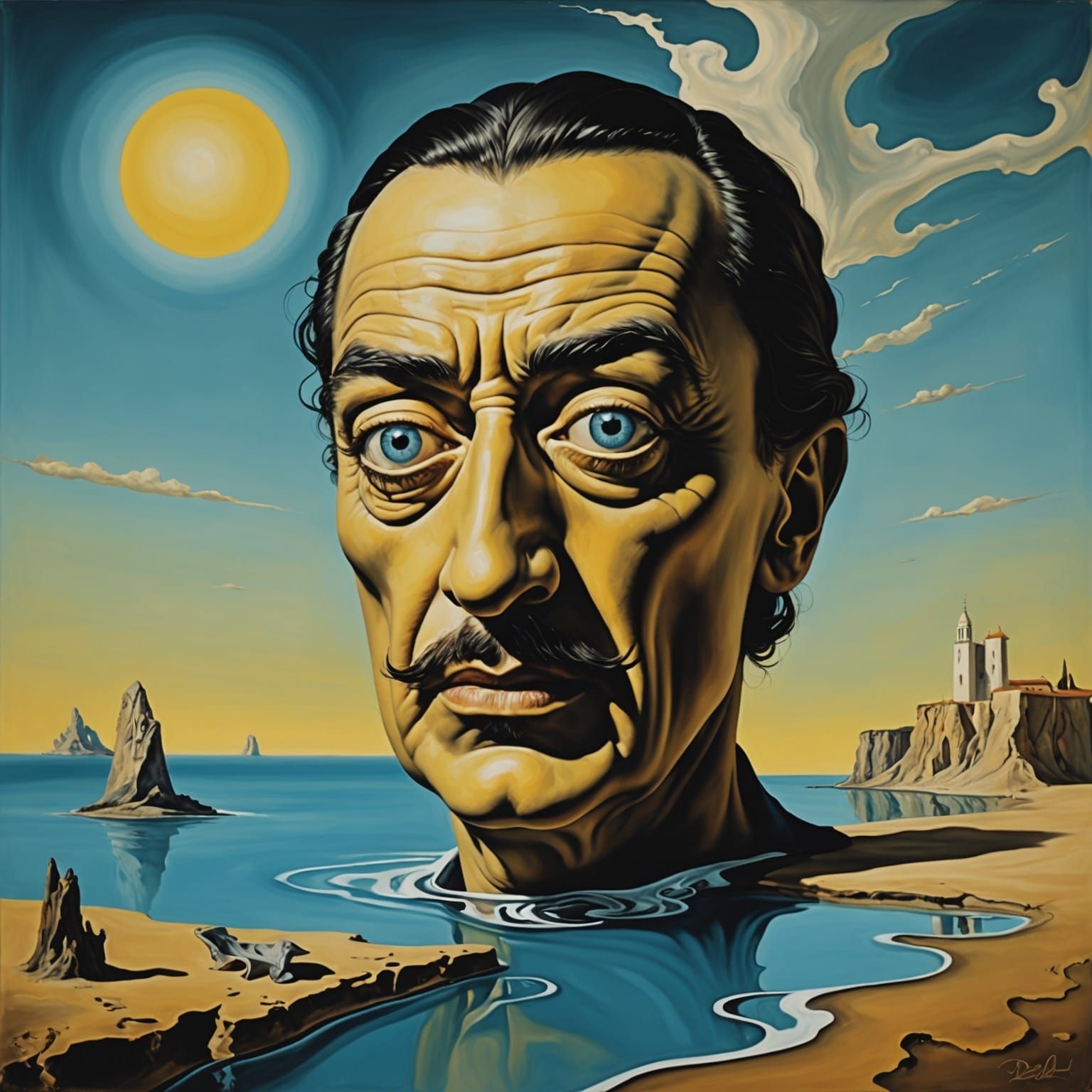 Surreal Melting Oil Painting in Dali Style