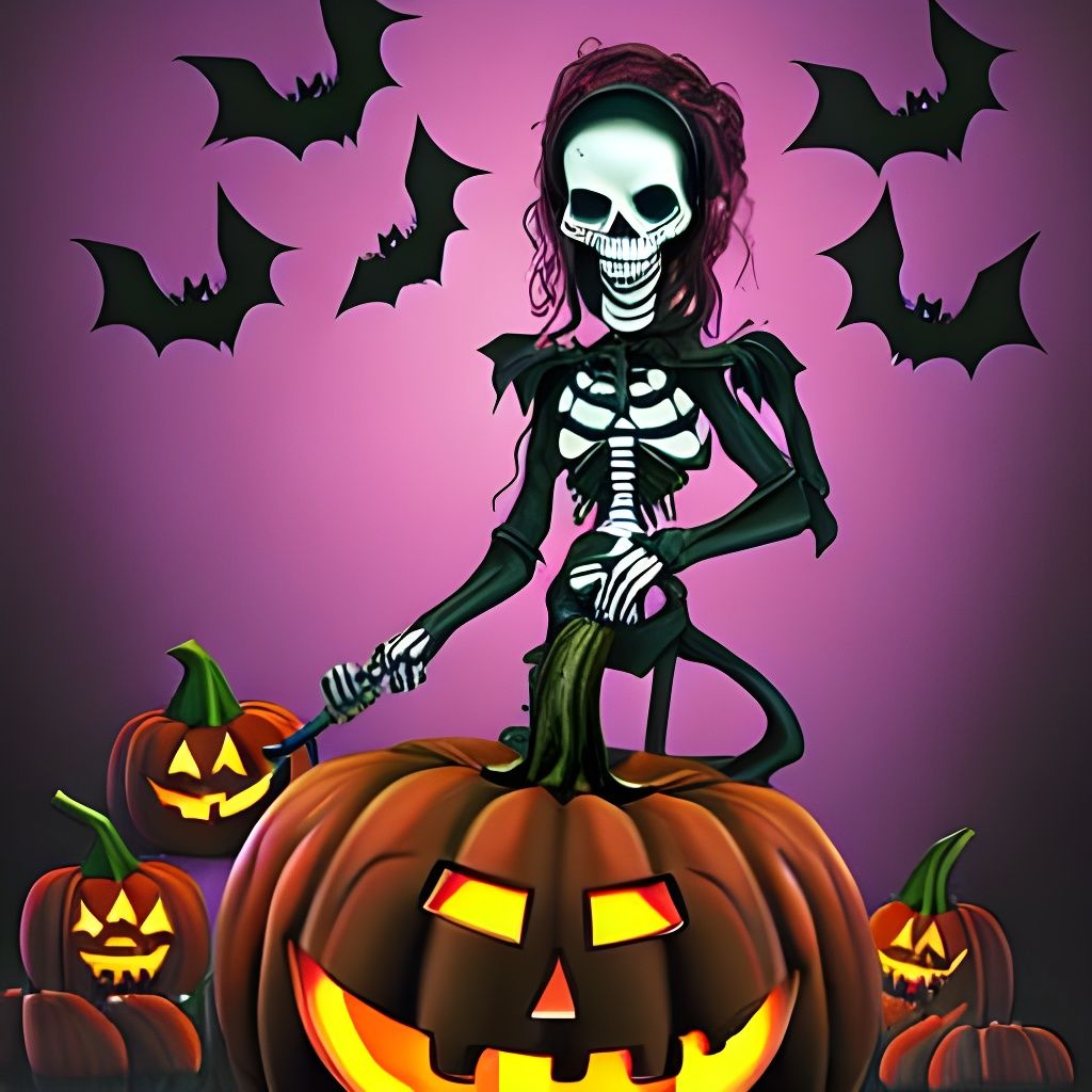 Anime Skeleton DJ at Halloween Party