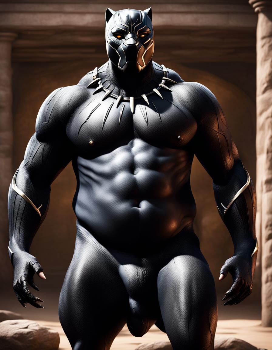 Morbidly Obese Black Panther in CGI
