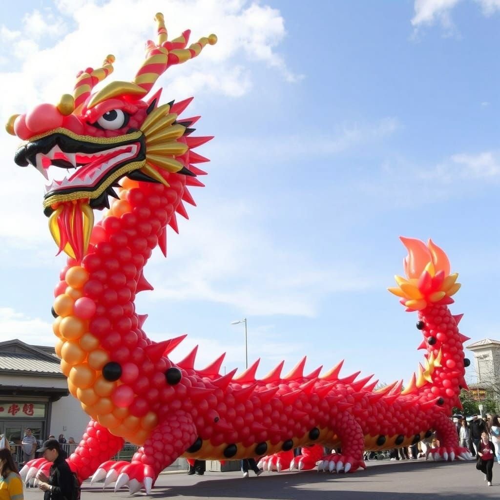 Articulated Balloon Dragon for Chinese Parades