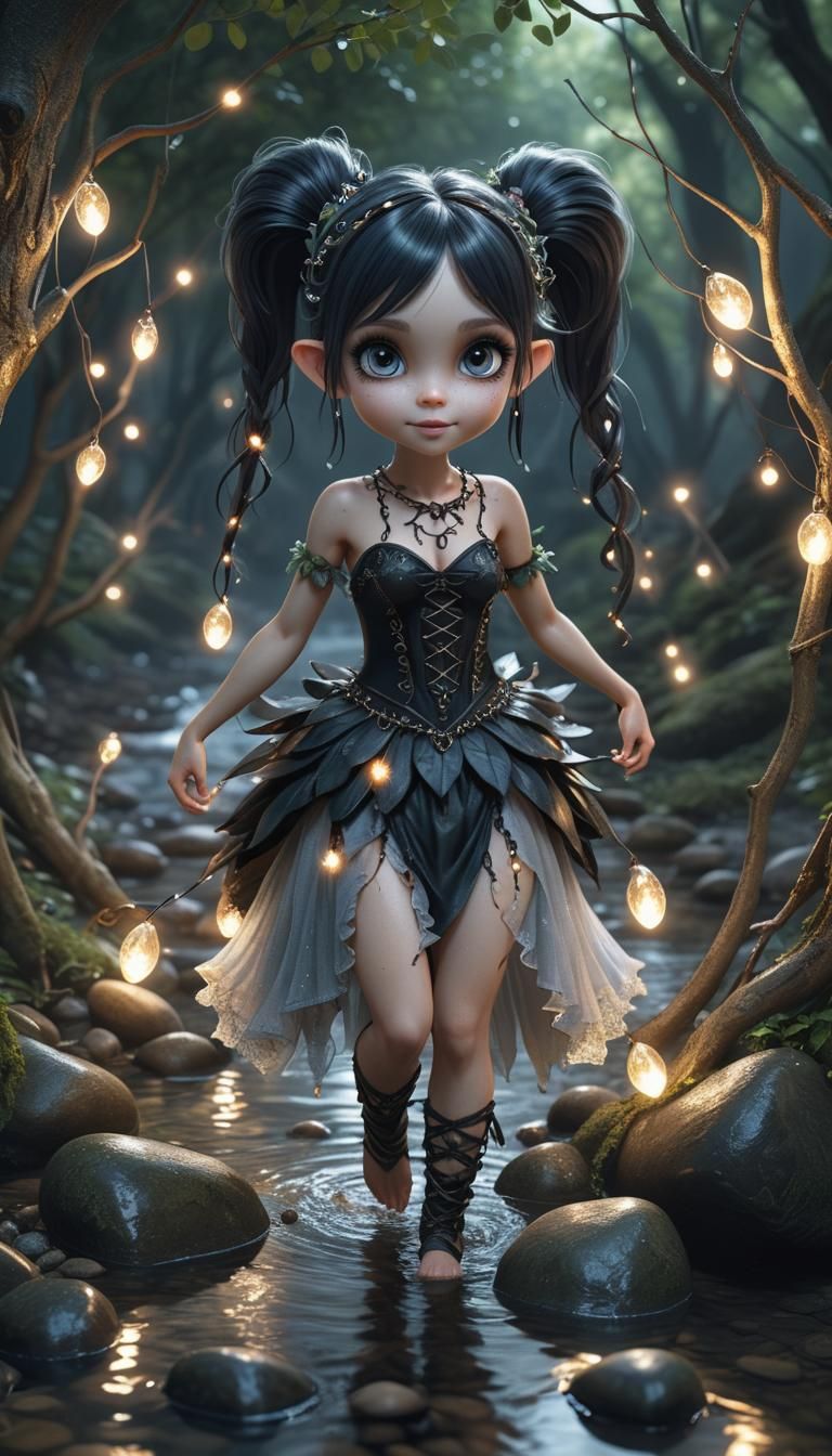 Gothic Pixie in Enchanted Fairy Forest