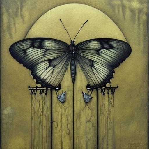 Intricate Butterfly Double Exposure Art