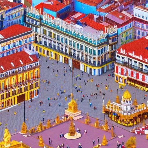 Isometric Plaza Mayor Square in Madrid by Gilleard