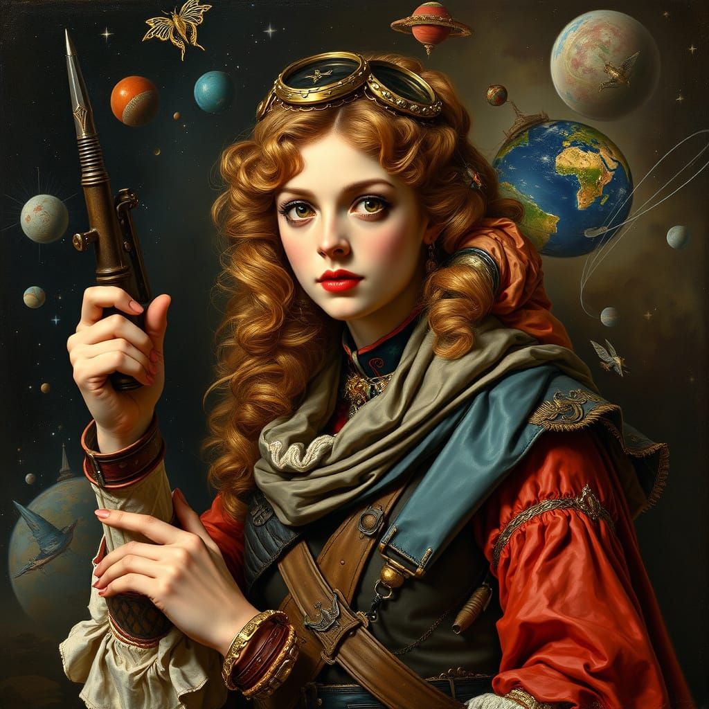 Baroque Space Lady Embarks on Futuristic Odyssey