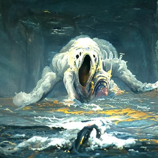 Giant Sea Monster in Deep Sea Abyss