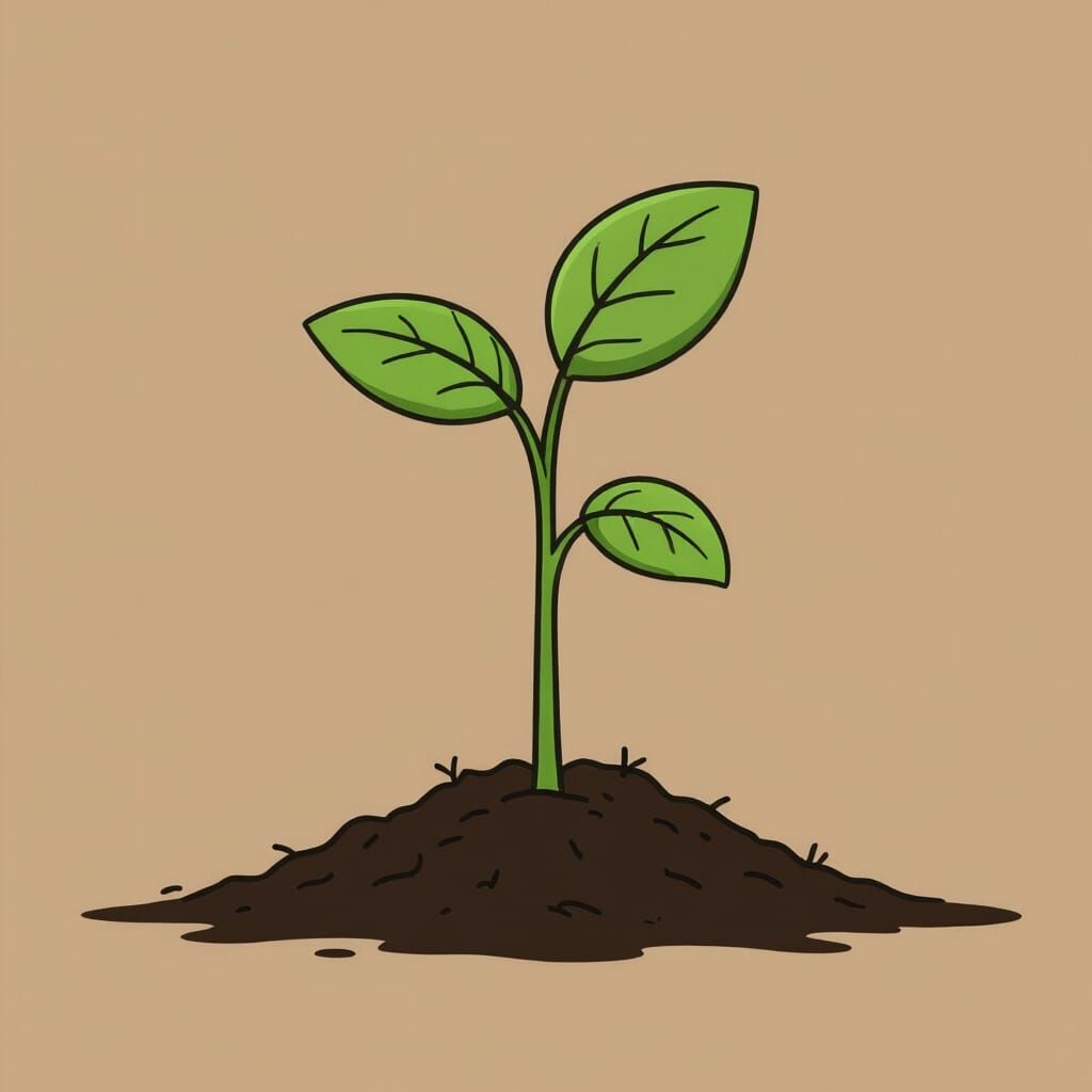 Minimalist Sprout Line Art Vector Graphic