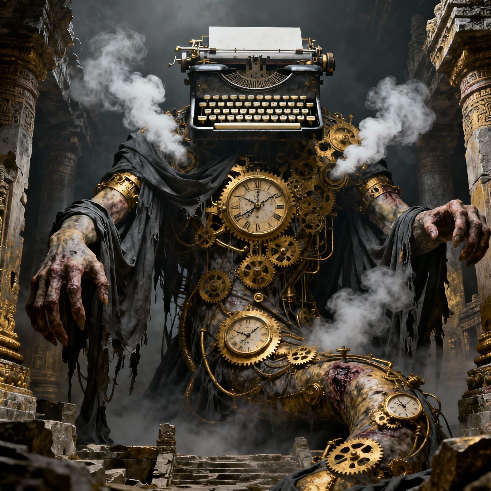 Clockwork Creature Emerges from Temple Ruins