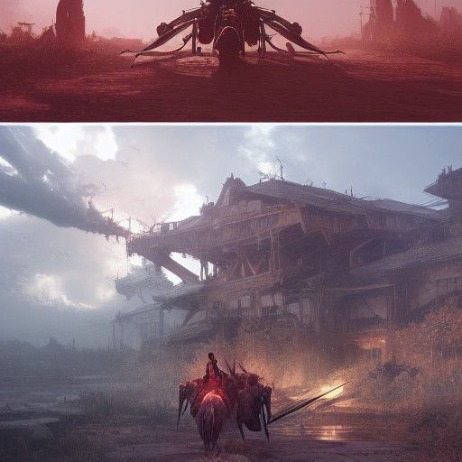 Apocalyptic Horsemen in Hyperdetailed Matte Photography