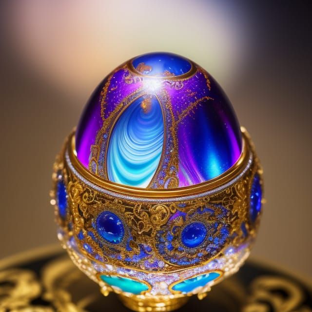 Galaxy Maelstrom Inside Jeweled Fabergé Egg