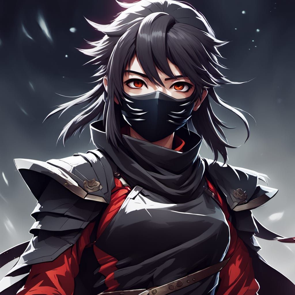 Dynamic Ninja in Anime Style
