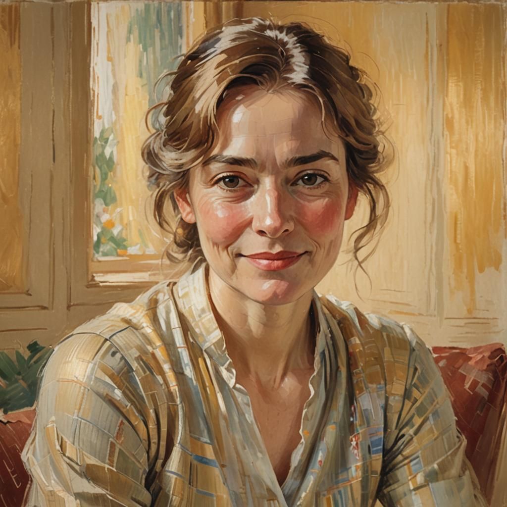 Warm Expressionist Portrait in Impressionist Style
