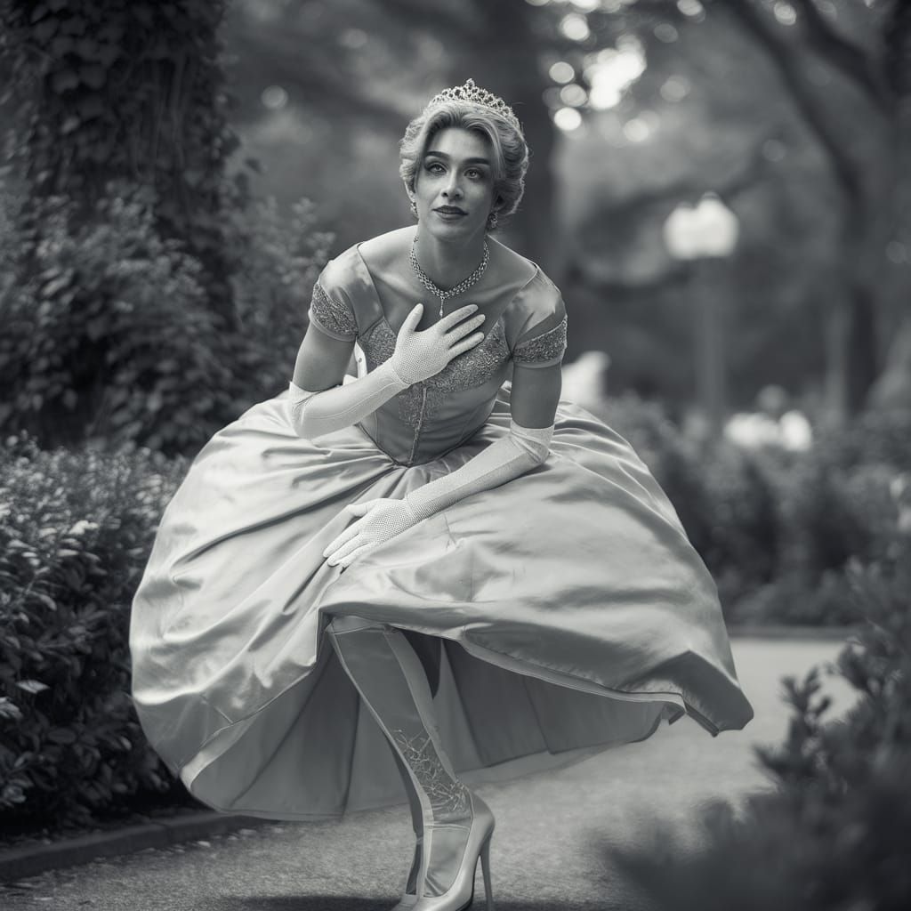 Blowing wind and gorgeous gown