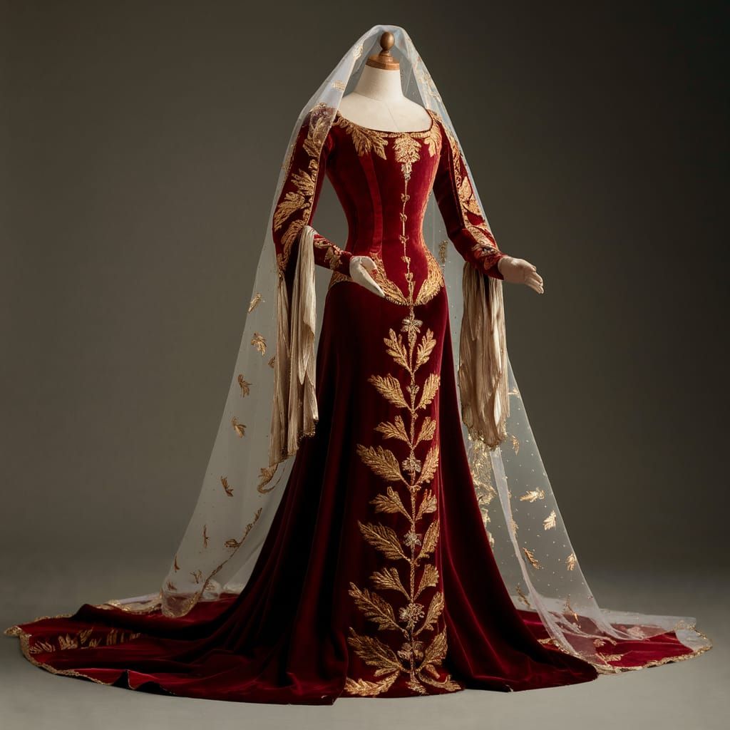 Byzantine Royal Dress in Red and Black