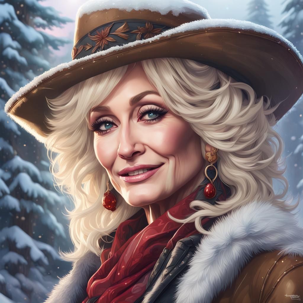 Dolly Parton in the Smoky Mountains in winter