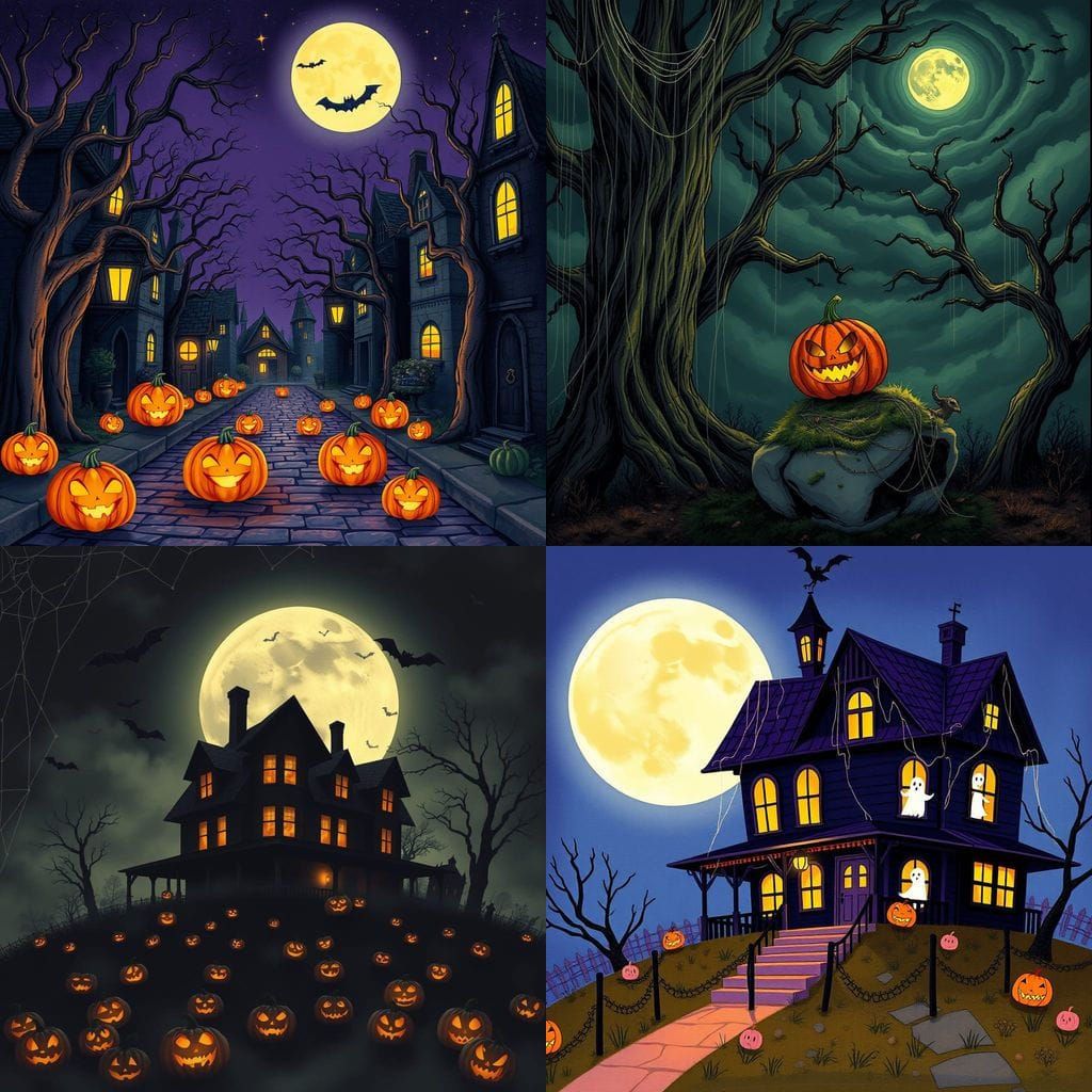 Spooky Halloween Night Scene