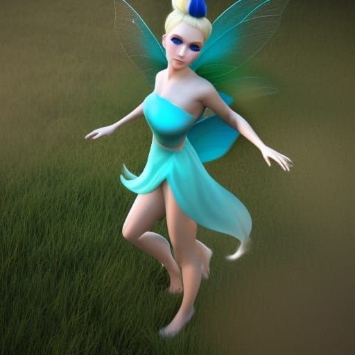 Blonde Fairy in Green Dress: 3D Game Cinematic