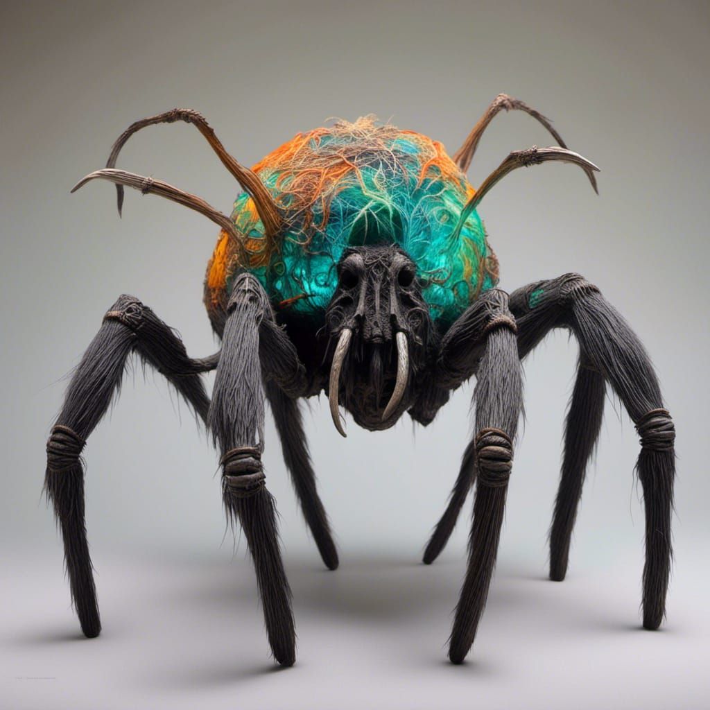 Neon Spider Mammoth Intaglio Carving