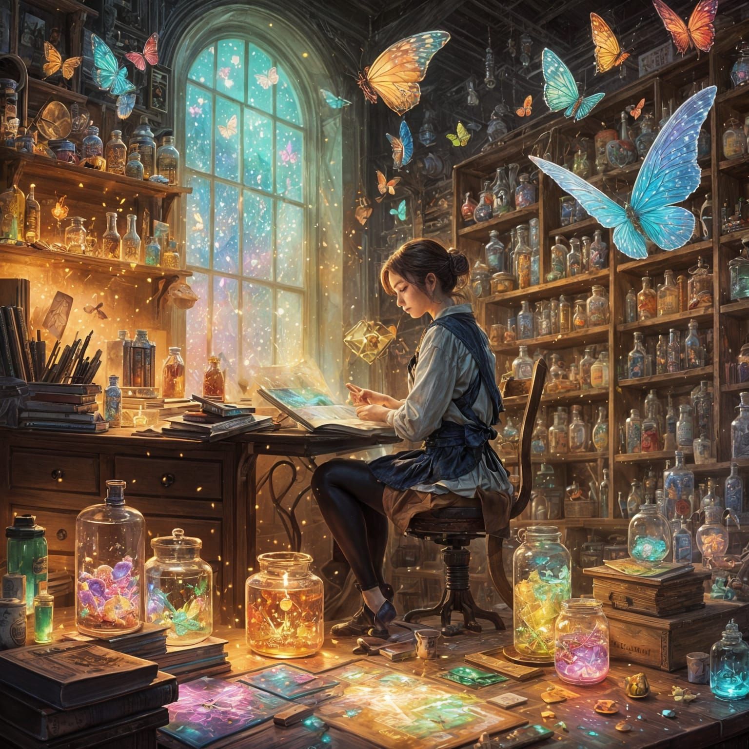 Surreal Whimsical Wonderland Scene in Vibrant Colors