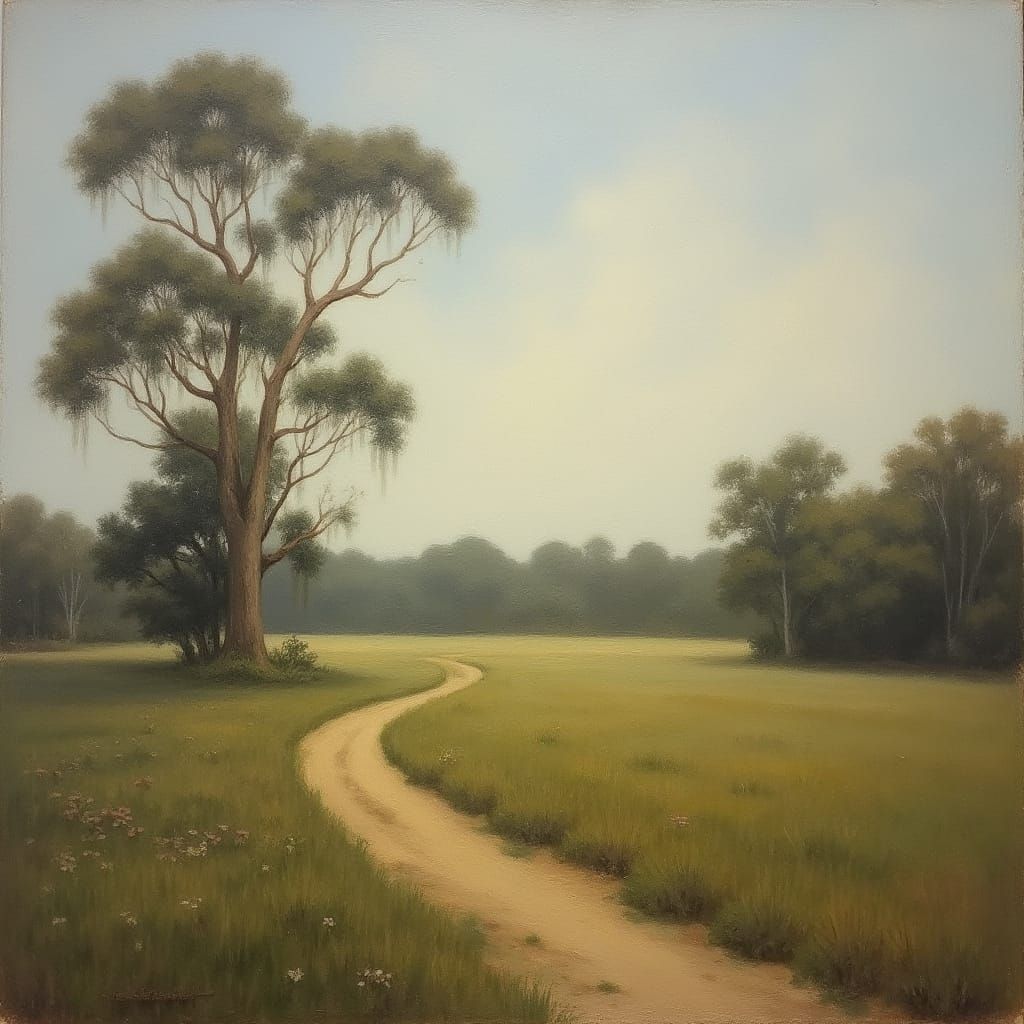 Tonalist Australian Landscape in Muted Earth Tones