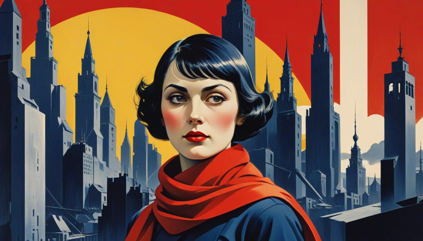 Avant-Garde Soviet Poster in Constructivist Style