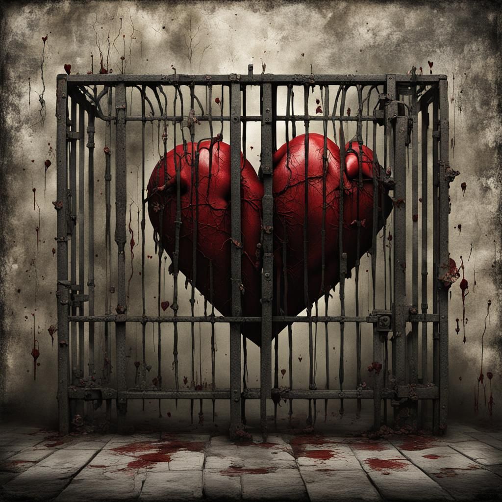 Heart Behind Concrete Wall: Fantasy Concept Art