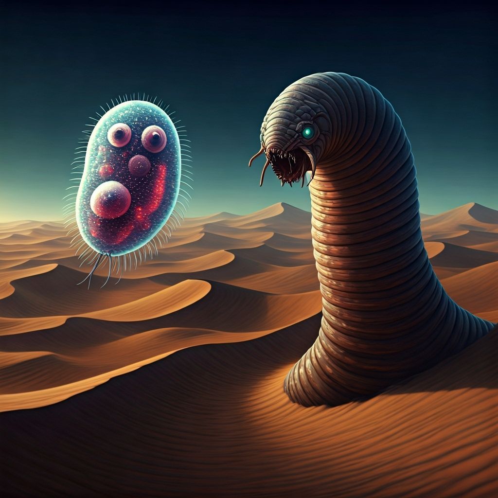 Paramecium and sandworm