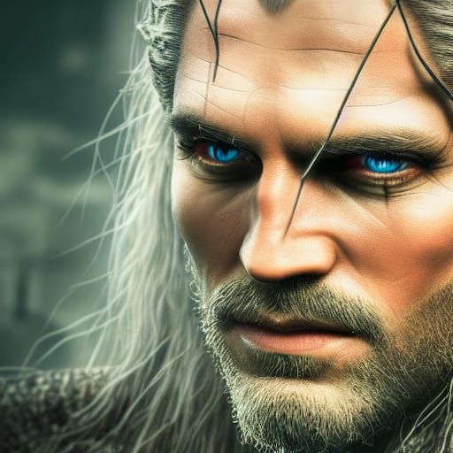 Witcher Portrait in Ultra HD Vintage Style